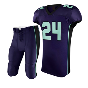 Ensemble d'uniformes de football américain personnalisables, impression par sublimation, polyester respirant, maillot et pantalon unisexes pour adultes - Product Image 2