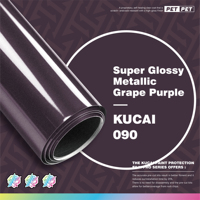 KUCAI Film Vinyle Adhésif PVC Super Brillant Métallisé Violet Raisin Changeant de Couleur pour Modification Automobile 1.52*17m