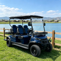 Voiturette de golf électrique 4 places 72V Lithium certifiée DOT, couleur de carrosserie personnalisable, avec boîte arrière et rangement supplémentaire US