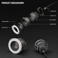 Downlight LED industriel IP65, conforme SASO CB GCC, en fonte, dimmable, pour projets gouvernementaux saoudiens, grandes commandes