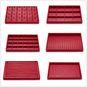 Индивидуальный логотип, оранжевые Роскошные ювелирные изделия, подносы для демонстрации кожаных сережек с подвесками, колье, Кольцевой Лоток, Штабелируемый поднос для ювелирных изделий - Product Image 4