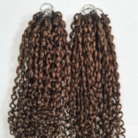 Extensions de cheveux humains au crochet avec plumes, colorées # Extensions de cheveux bouclés Pixie Burmese Deep Wave 4, couleur piano, invisibles pour tressage
