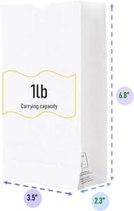 Sac en papier kraft jetable écologique personnalisé résistant aux graisses pour fast-food à emporter emballage SOS 12 blanc avec logo pour les pizzas et les déjeuners - Product Image 2