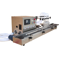 Machine de remplissage automatique de table à 4 têtes pour eau liquide, jus, crème, huile, petite bouteille en verre et plastique