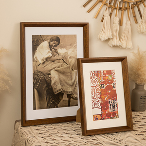 Custom Large Walnut Solid Wood Picture <strong>Frame</strong>, Wall Mounting Photo <strong>Frames</strong> for Oil Painting <strong>Artwork</strong> with Custom Framing Service - Product Image 1