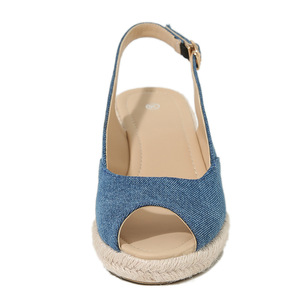 Custom Logo Wholesale New Fashion <b>Women</b> Round Toe <b>Espadrille</b> <b>Wedge</b> Sandal Platform Ankle-Strap Summer <b>Espadrilles</b> Heel Shoes - Product Image 6