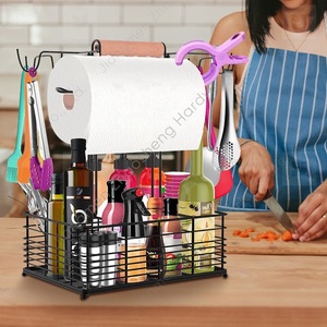 Estante para condimentos para exteriores con asa y soporte para pañuelos, almacenamiento portátil de cubiertos para barbacoa, camping y picnic - Product Image 3