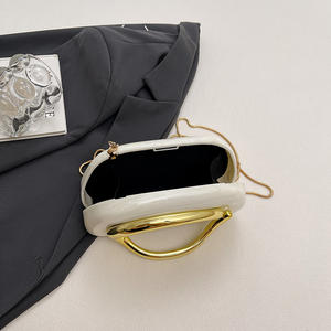 Bolso elegante con forma única para mujer, bolso de mano con asa metálica para <span class=keywords><strong>fiesta</strong></span>, bolso de hombro con cadena, <span class=keywords><strong>bolsos</strong></span> de noche elegantes para <span class=keywords><strong>fiesta</strong></span> - Product Image 5