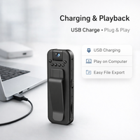 Mini enregistreur vidéo de poche CMOS avec clip, stockage MicroSD/TF, 1080P, vision nocturne (N&B) en forme de bouton