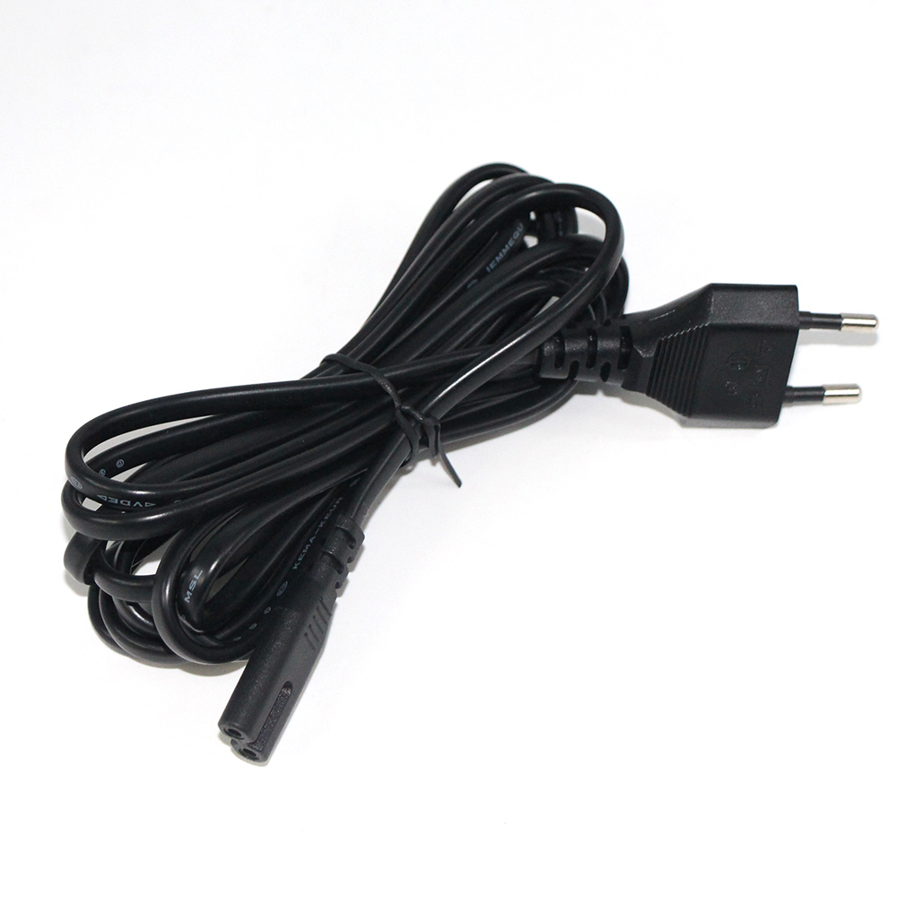 VDE 250v Europea Cable de alimentación AC Europa tipo de Cable de extensión de Cable de alimentación Cable IEC C7 eu 2 pin macho