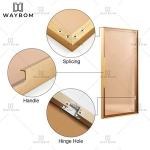 Armoire en verre aluminium gris or moderne, armoire de cuisine, poignée de traction pivotante, cadre de <span class=keywords><strong>porte</strong></span> <span class=keywords><strong>coulissante</strong></span> pour profilé en aluminium - Product Image 3