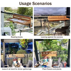 Tavolo <span class=keywords><strong>da</strong></span> <span class=keywords><strong>balcone</strong></span> in legno Combohome, tavolo <span class=keywords><strong>da</strong></span> <span class=keywords><strong>balcone</strong></span> pieghevole regolabile <span class=keywords><strong>da</strong></span> parete per <span class=keywords><strong>balcone</strong></span> e cortile - Product Image 5