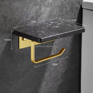 Soporte de papel tisú para inodoro empotrado, accesorios de baño de acero inoxidable, Rollo Jumbo de latón satinado, soporte de papel higiénico con auto - Product Image 6