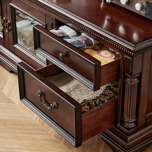 Mueble <span class=keywords><strong>de</strong></span> TV <span class=keywords><strong>de</strong></span> Madera Maciza Estilo Americano, Gabinete <span class=keywords><strong>de</strong></span> Almacenamiento para Sala <span class=keywords><strong>de</strong></span> Estar, Mesa <span class=keywords><strong>de</strong></span> Centro Combinada, Muebles <span class=keywords><strong>de</strong></span> Estilo Gold Teamwood - Product Image 5