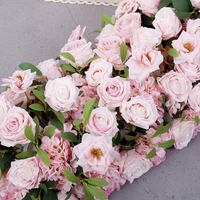 Vente en gros de fleurs en soie rose de haute qualité pour centre de table, chemin de table floral, fleur artificielle pour décoration de mariage