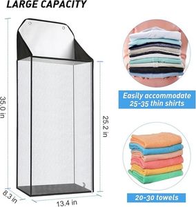 Hanging Laundry Hamper Over the Door Hamper Dirty Clothe Organizer Wall Hanging Laundry Basket with Zipper for Bathroom <b>Wardrobe</b> - Product Image 4