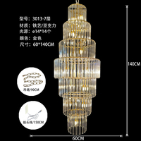 Lustre LED moderne de grande taille pour décoration intérieure de luxe, mariage, église, villa, escalier