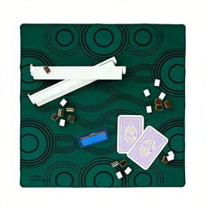 Tapis de jeu de mahjong insonorisant Palm Paradise, turquoise vif, tuiles bleues tonées, accessoires de mahjong - Product Image 5