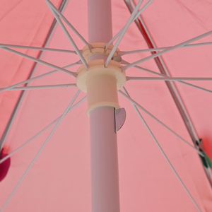 Sombrilla de Playa y Jardín con Revestimiento Plateado, Resistente al Viento y Anti-UV, de 1.3m, Color Sólido, con Poste de Hierro Ajustable - Product Image 2