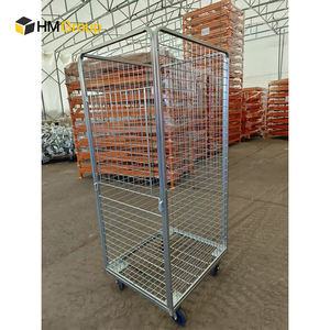 मी फोल्डेबल 4 साइड स्टोरेज 500 किलोग्राम क्षमता परिवहन धातु स्टील लॉन्ड्री ट्रॉली - Product Image 2