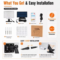 Lampe solaire à détecteur de mouvement pour jardin, extérieure, étanche, applique murale de jardin avec lampe de sécurité pour garage et cour