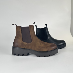 Stivali Chelsea Eleganti da Uomo con Punta Rotonda, Stivali Invernali Antiscivolo per Ufficio, Comodi Stivali Martin in Pelle PU - Product Image 5