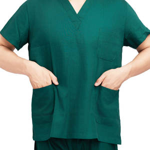 Grosir set scrub medis leher V lengan pendek kustom wanita dan pria seragam rumah sakit pakaian kerja dokter perawat set - Product Image 6