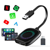 Nouveau boîtier vidéo intelligent Android 12 sans fil Android Auto et sans fil Carplay 3in1 boîtier multimédia intégré Netflix YouTube pour apple