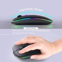 Ratón Inalámbrico Bluetooth Recargable con USB de 2.4 GHz, RGB, 1600 dpi, para Computadora, Portátil, Tableta, PC, Ratón para Juegos