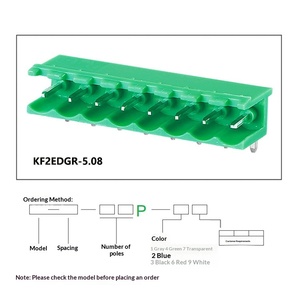 Plug-in <b>Terminal</b> Male Female KF2EDGR-5.08 Needle Holder Pin 2P-24P Brass Tin Plated Contacts PCB Electrical Applications - Product Image 3
