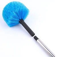 Brosse de nettoyage de plafond à longue portée, détachable, pour éliminer les toiles d'araignées, avec manche télescopique en PP, nettoyeur de poussière domestique