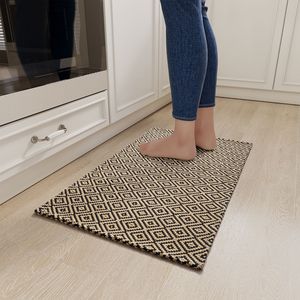 Alfombra de Cocina Rectangular con Patrón Geométrico, Antideslizante, de Poliéster y Algodón, Color Marrón, Estilo Largo y Estrecho - Product Image 2