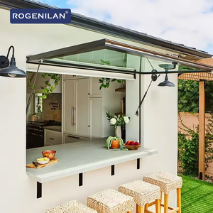 Fenêtres à battants relevables Rogenilan en aluminium étanche à double vitrage avec vérin à gaz pour cuisine, bar et magasin - Product Image 2