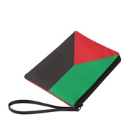 Dompet Koin Mini Beritsleting Motif Bendera Martinique, Bahan Kanvas Polyester Warna Campuran, Dompet Ganti Uang untuk Wanita