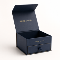 Boîte magnétique de luxe avec estampage à chaud et ruban haut de gamme pour coffret de perles de charme haut de gamme