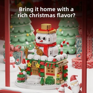 كتل بناء جسيمات صغيرة متوافقة مع ليغو ، لغز بلاستيك ديي ، كابينة عيد الميلاد ، ألعاب الأطفال ، هدايا لتجميع عيد الميلاد - Product Image 3