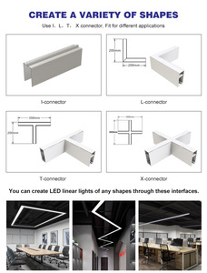 Luminaria LED Lineal de Aluminio para Montaje en Superficie/Suspendido, para Escuelas y Supermercados - Product Image 5