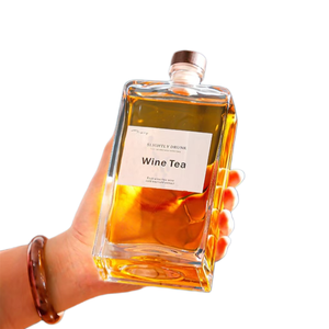 Botella de Licor Transparente de 250 ml, 375 ml, 500 ml, para Brandy, Ron, Tequila, Ginebra, <span class=keywords><strong>Vodka</strong></span>, Whisky, de Vidrio Grueso - Product Image 1