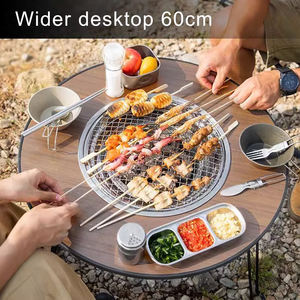 Table de cuisson multifonctionnelle pour le thé, pliable pour l'extérieur, avec station de barbecue au charbon intégrée, bureau de pique-nique pour 5-6 personnes - Product Image 5