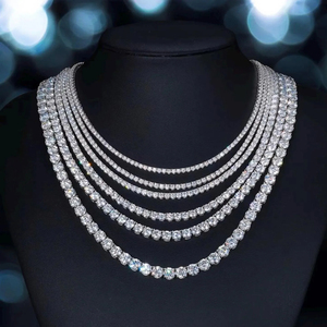 925 Sterling Silber VVS1 D Moissanit Tennis-Kette Runder Brillantschliff Iced Out Halskette für Männer Frauen Hip-Hop-Schmuck - Product Image 2