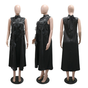 Robes de soirée élégantes et chics pour femmes, de haute qualité, vert uni, blanc, sans manches, droites, longues, amples, mi-longues - Product Image 6