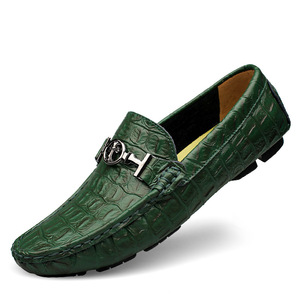 Zapatos Casuales de Piel Auténtica Hechos a Mano para <span class=keywords><strong>Hombre</strong></span>, Diseño Moderno, Zapatos de Vestir Verdes - Product Image 1