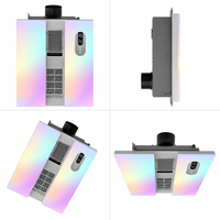 Ventilateur de plafond intelligent 5-en-1 PTC pour salle de bain avec lumière, 1800W, RGB, haut-parleur ambiant, contrôle via application Alexa Google Home