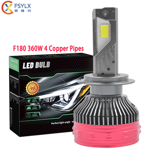 FSYLX Custom Service F180 H7 H11 Luces Led Auto 360W 22000LM Canbus 4 tubi di rame H4 H7 H11 fari LED luce a Led H7 per Auto - Product Image 1