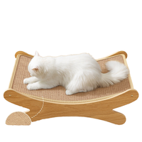 Nichoir surélevé Artex Dong Thap en sisal tressé, écologique, carré, avec coussin en fausse fourrure et fermeture à boutons, toutes saisons, pour salon