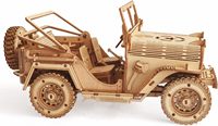 Vente en gros de puzzles en bois 3D, modèle de véhicule tout-terrain mécanique, kit de construction, jouet éducatif STEM, casse-tête DIY, 50 pièces, cadeau d'anniversaire