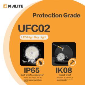 Projecteur UFO à faisceau de 90 degrés, 200LmW, IP65, IK08, pour éclairage de grande hauteur en usine, atelier, entrepôt, centre logistique - Product Image 3