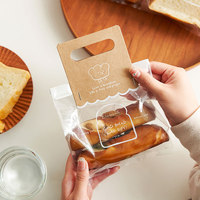 Sacs d'emballage transparents portables pour pain grillé, biscuits, bagels, pain, avec ourlet renforcé et fermeture auto-adhésive