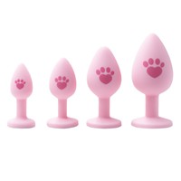 Rosa Katzenpfoten-Silikon-Analplug für Paare, Individuell Einsetzbares Silikon-Analplug-Set für Sexuelles Vergnügen