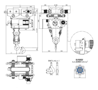 Palans électriques européens à poutre simple NOVOCRANE ECO5 10T, pour poutres étroites et larges, palans à câble industriels robustes